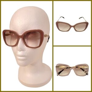 Prada Alabaster Pink Butterfly Frame Brown Crystal Gradient Sunglasses PR 03YS